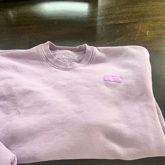 Set Active Two Piece Lounge Set Sweats Comfort Heavy Cotton Lavender Logo M READ - Picture 11 of 12